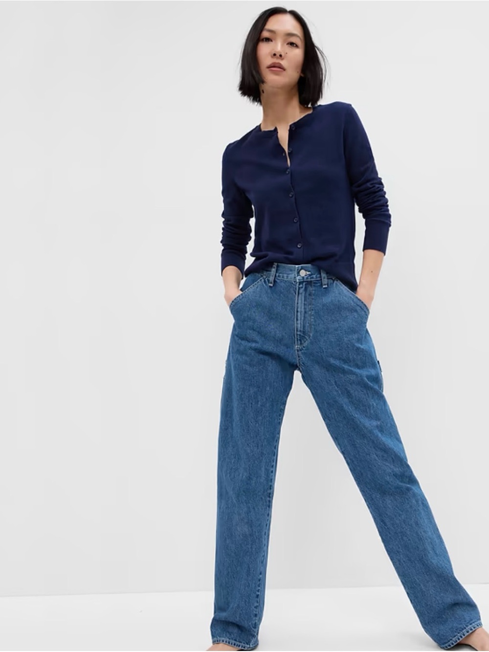 GAP Navy Button-Up Women's Cardigan